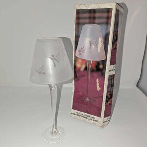 Traditions Frosted Glass Shade Votive Tealight Silent Night Holy Candle Holder